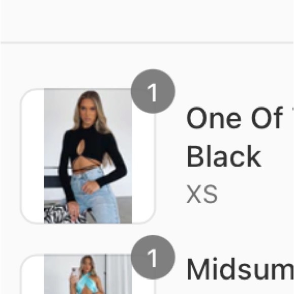 NWOT 🖤White Fox Black Wrap Around Tie Long Sleeve Cropped Top size small 🖤🖤🖤 - Picture 5 of 5